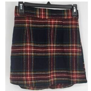 Plaid Check Mini Skirt Poly Wool Blend by 3.3 Field Trip Measures as XS New NWT